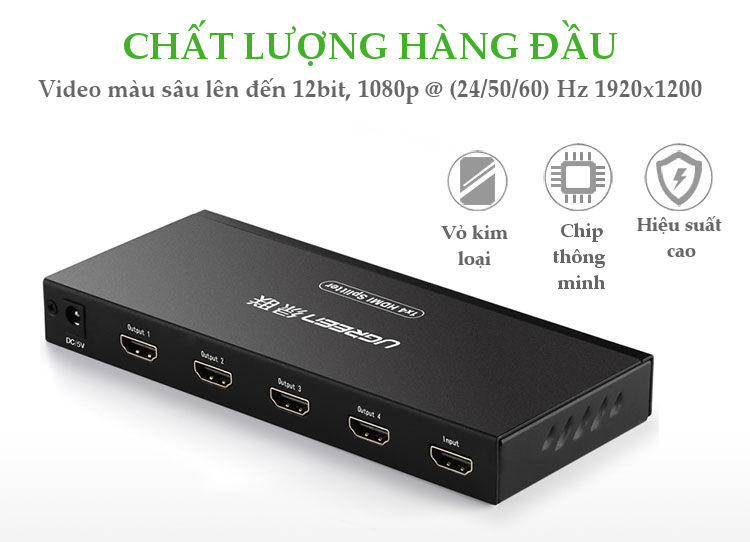 Bộ chia HDMI 1 ra 4 Ugreen 4K 2K cao cấp